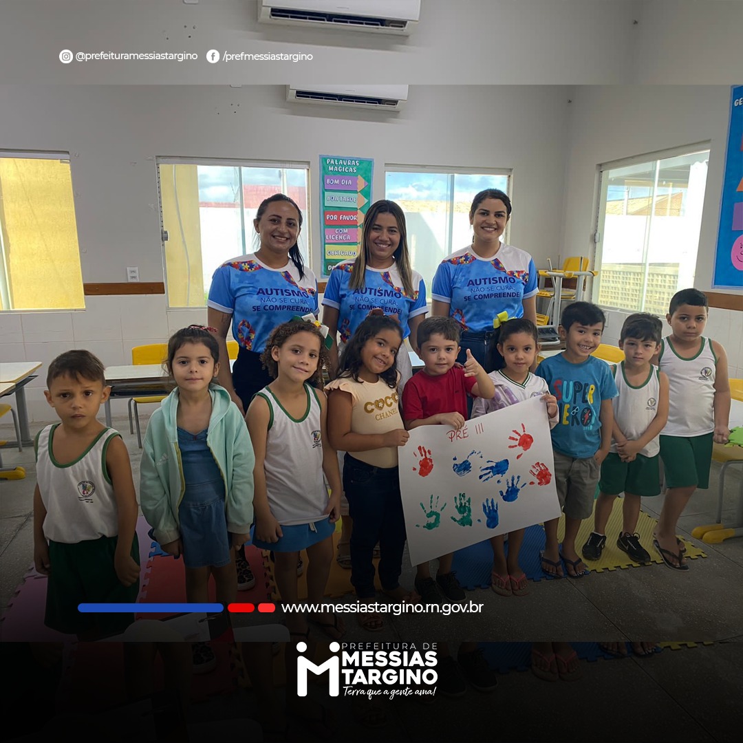 PREFEITURA REALIZA AÇÃO DO ABRIL AZUUL NA CRECHE MUNICIPAL MARIA CÂNDIDA DA CONCEIÇÃO